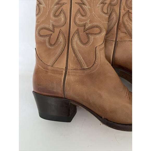 EUC Sendra Cowboy Boots Handmade Snowbut Ms Cognac Seam Stitched Leather Sz 6 - Picture 2 of 13